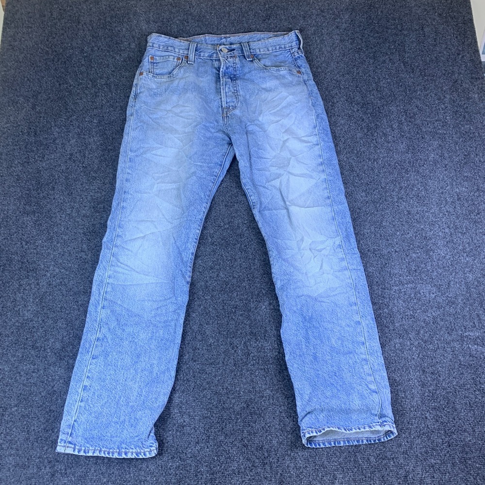 Levi's 501 Jeans Mens 30X30 (29X28) Blue Denim Straight Leg Mid Rise Stone Wash